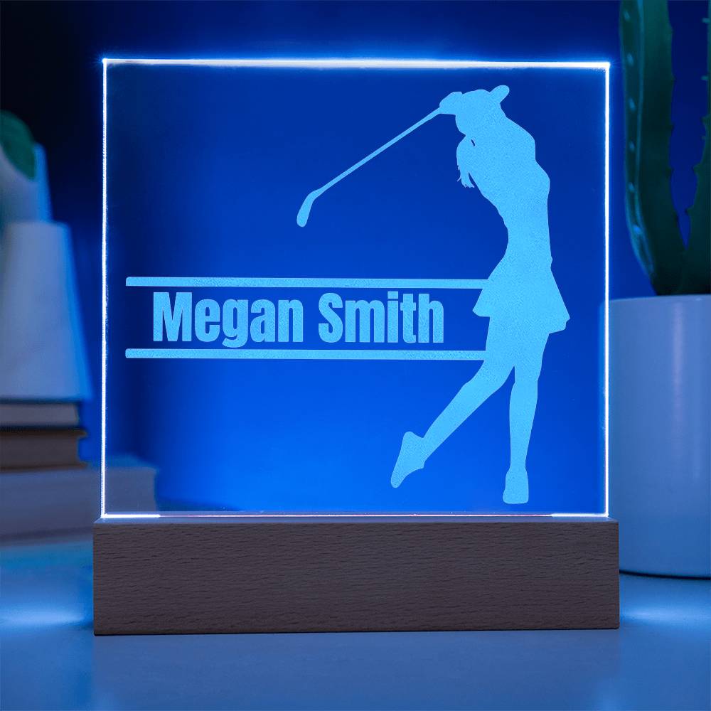 Golf Female Engraved Acrylic Plaque