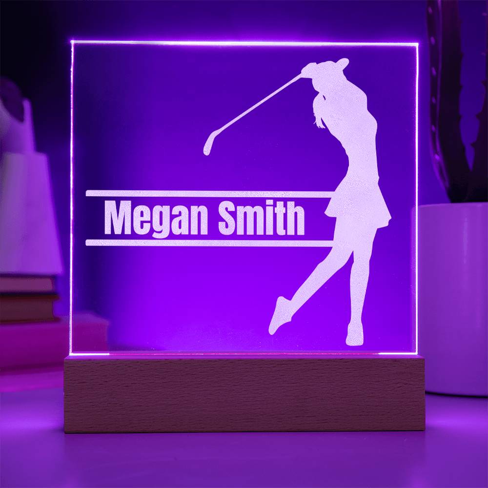 Golf Female Engraved Acrylic Plaque