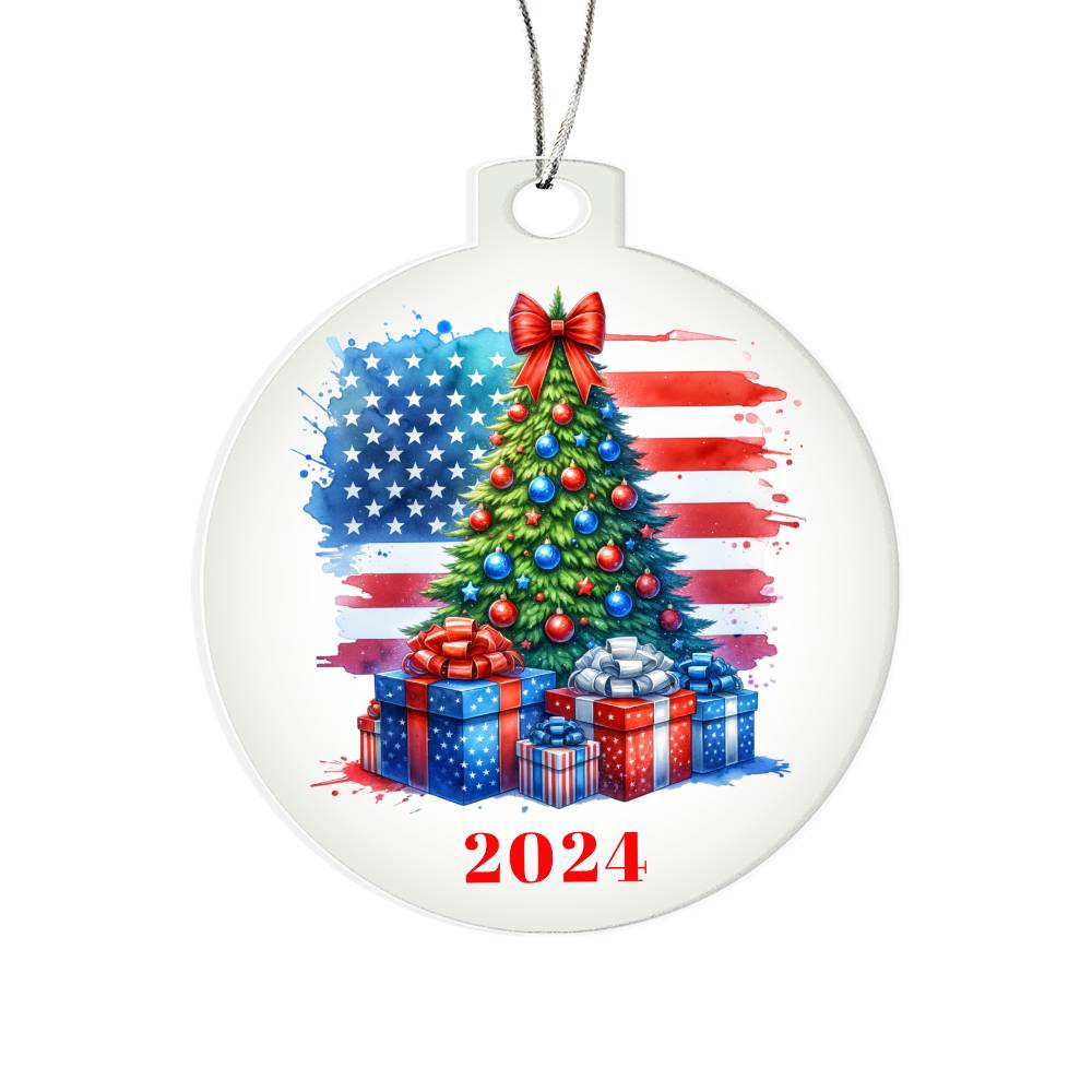 Patriotic Holiday Ornament 2024