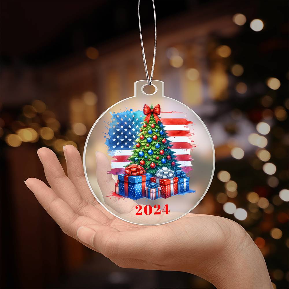 Patriotic Holiday Ornament 2024