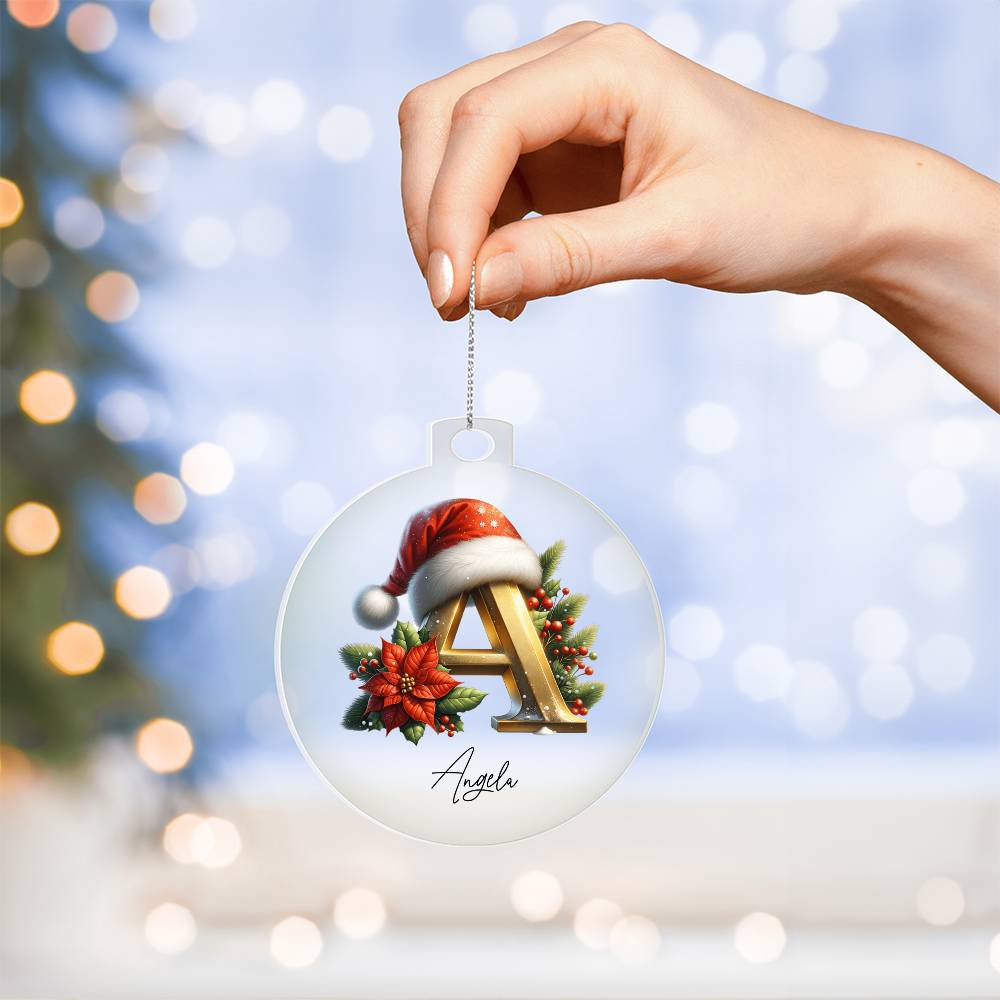 Personalized Initial Christmas Acrylic Ornament