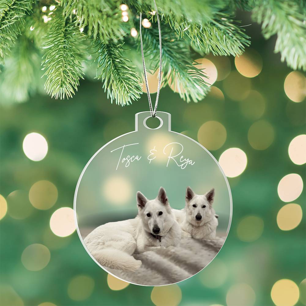 Pet Photo Minimalist Style Personalized Acrylic Ornament