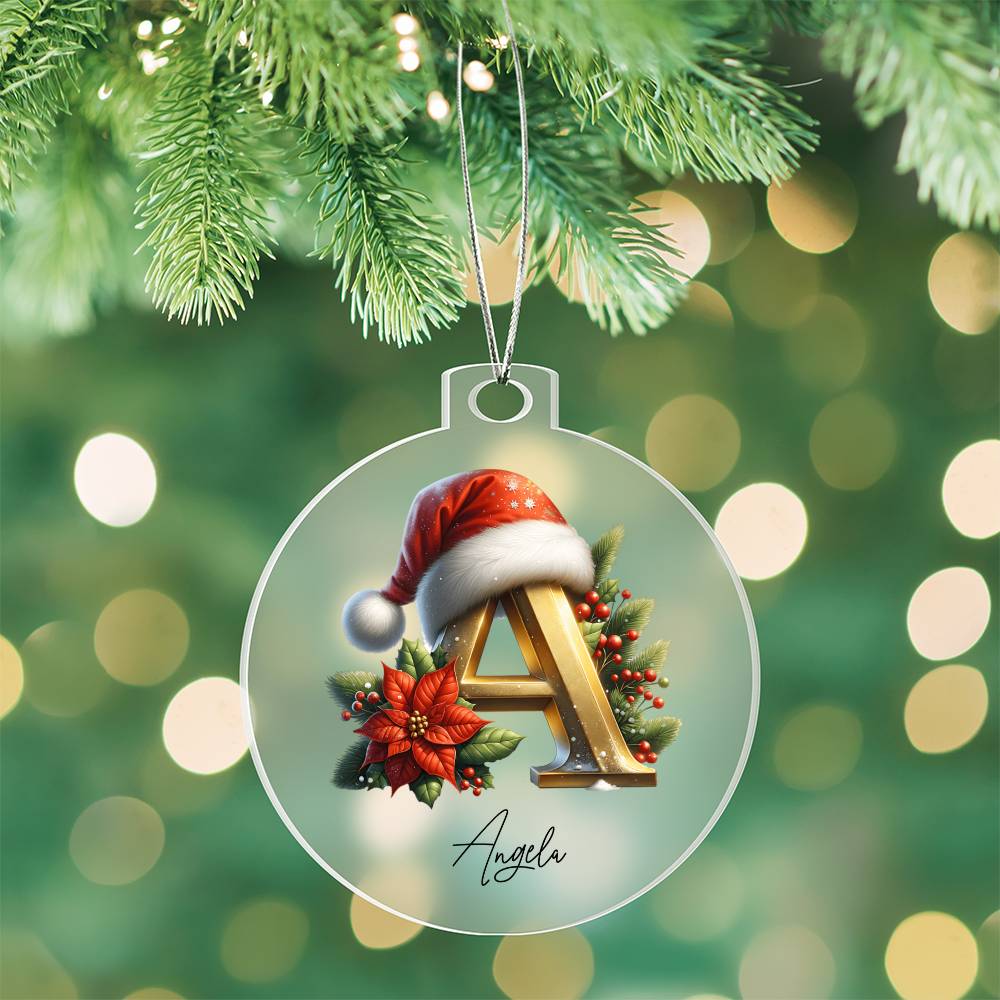 Personalized Initial Christmas Acrylic Ornament