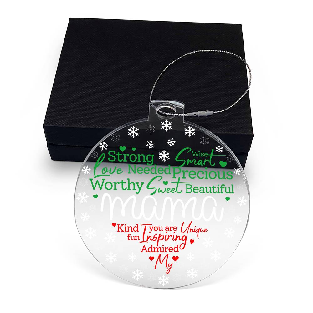 My Mama Word Heart Personalized Acrylic Ornament