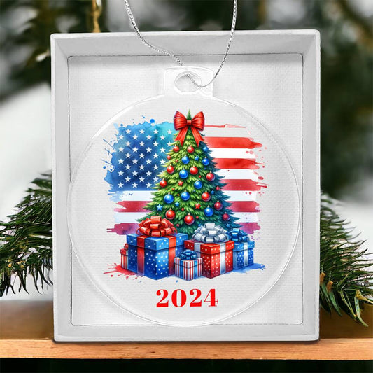 Patriotic Holiday Ornament 2024