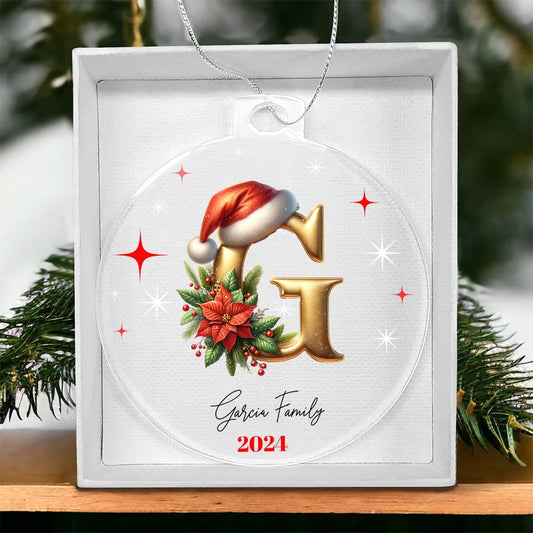 Personalized Family Name Christmas Acrylic Ornament