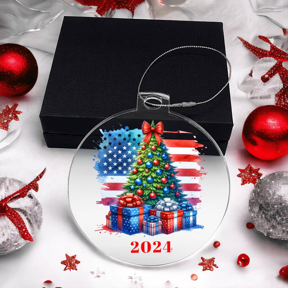 Patriotic Holiday Ornament 2024