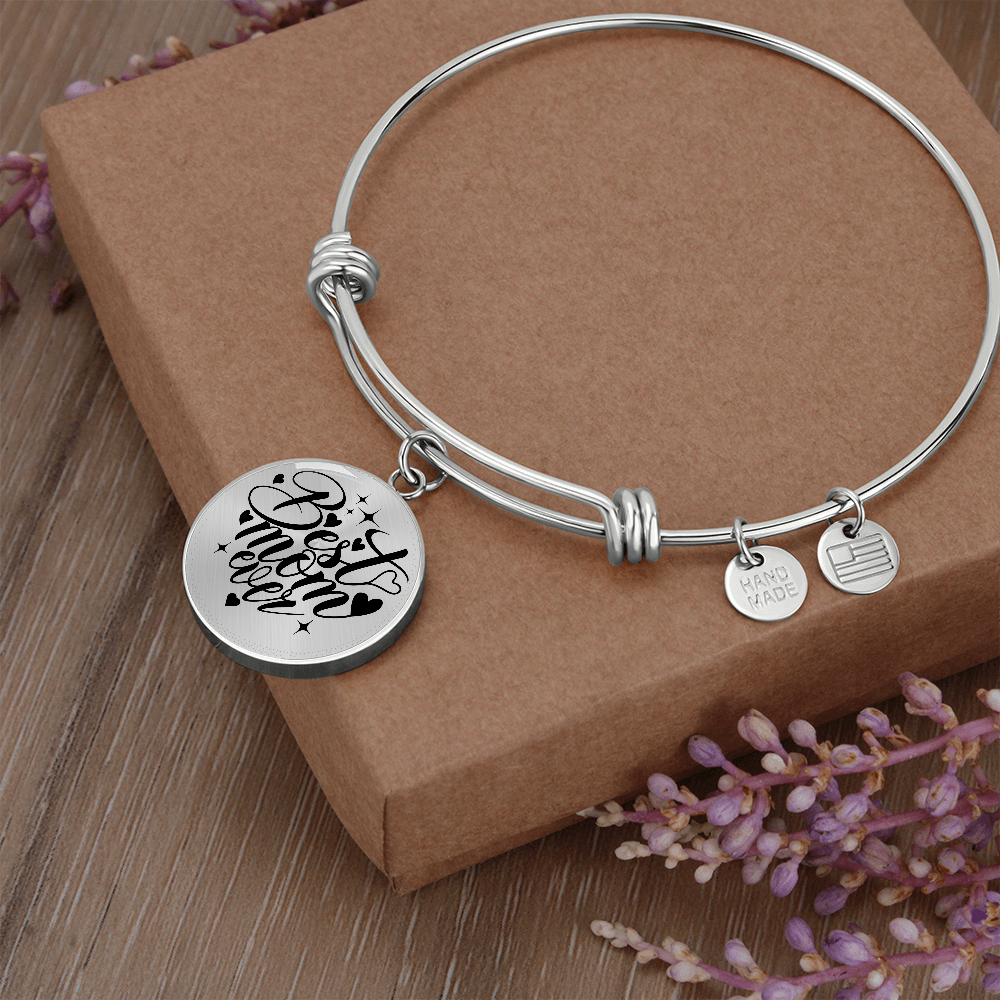 Circle Bangle Best Mom Ever with Personalize Name or Date