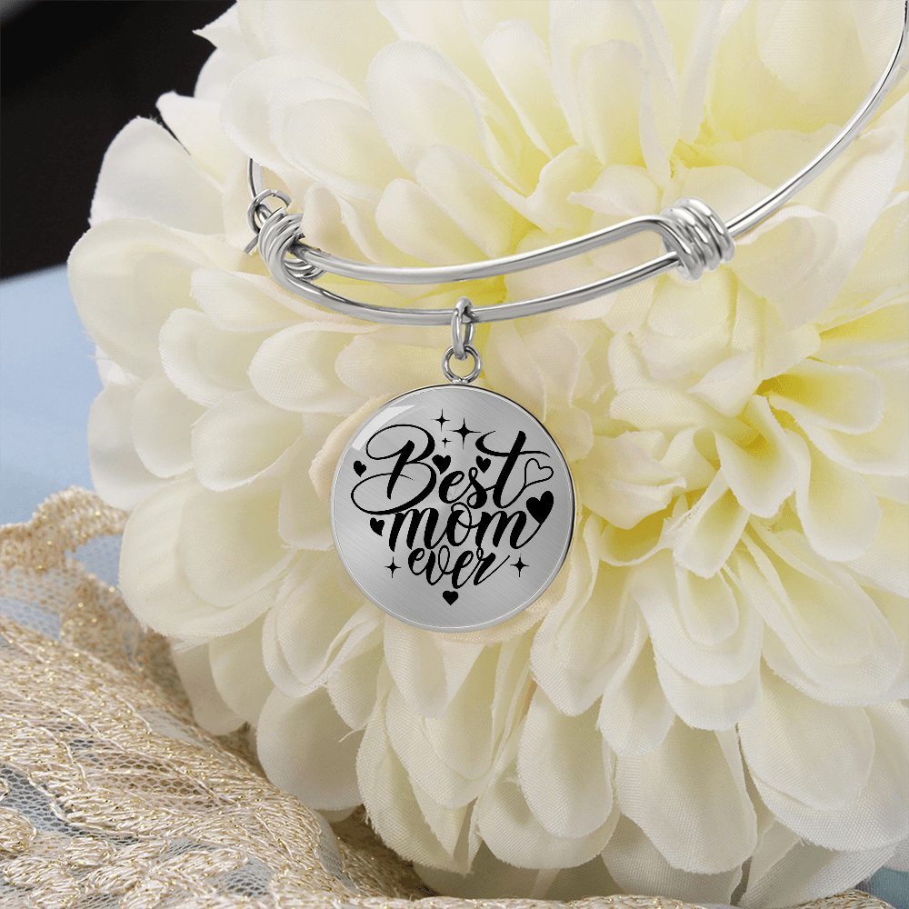 Circle Bangle Best Mom Ever with Personalize Name or Date