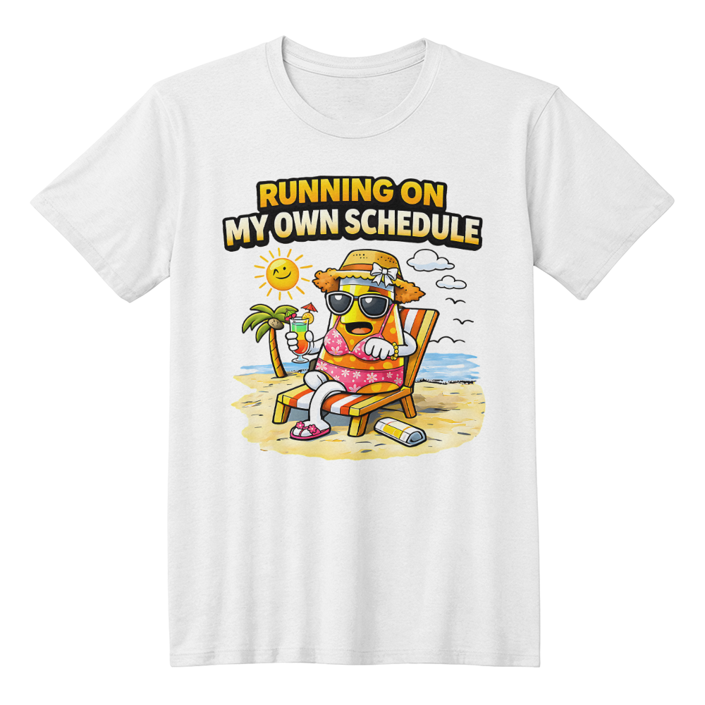 Running on My Own Schedule Lava Lamp T-Shirt for Retired Women