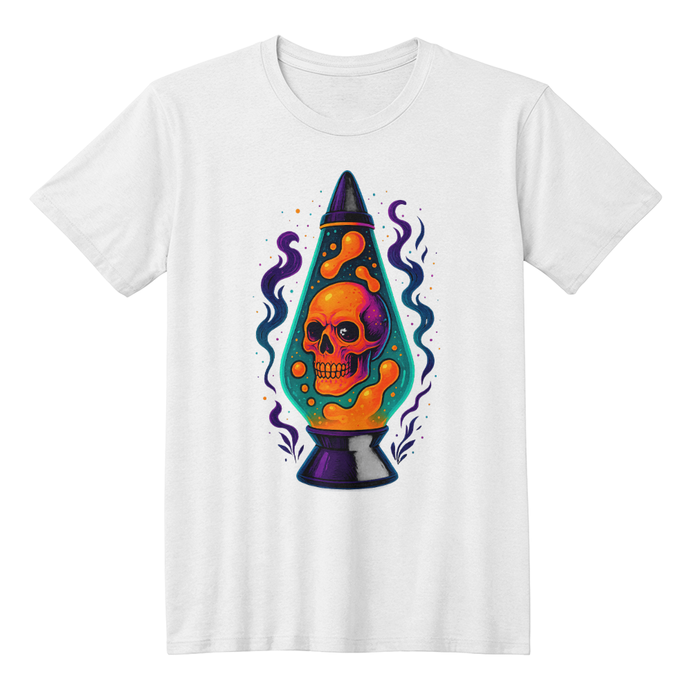 Skull Lava Lamp T-Shirt – Neon Phantom Glow