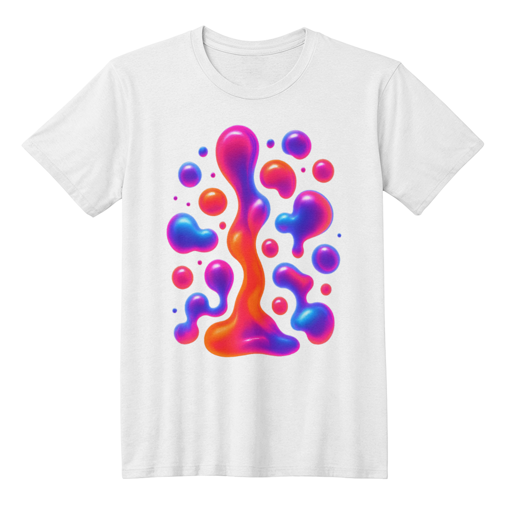 Fluid Art Lava Lamp T-Shirt – Neon Blob Design