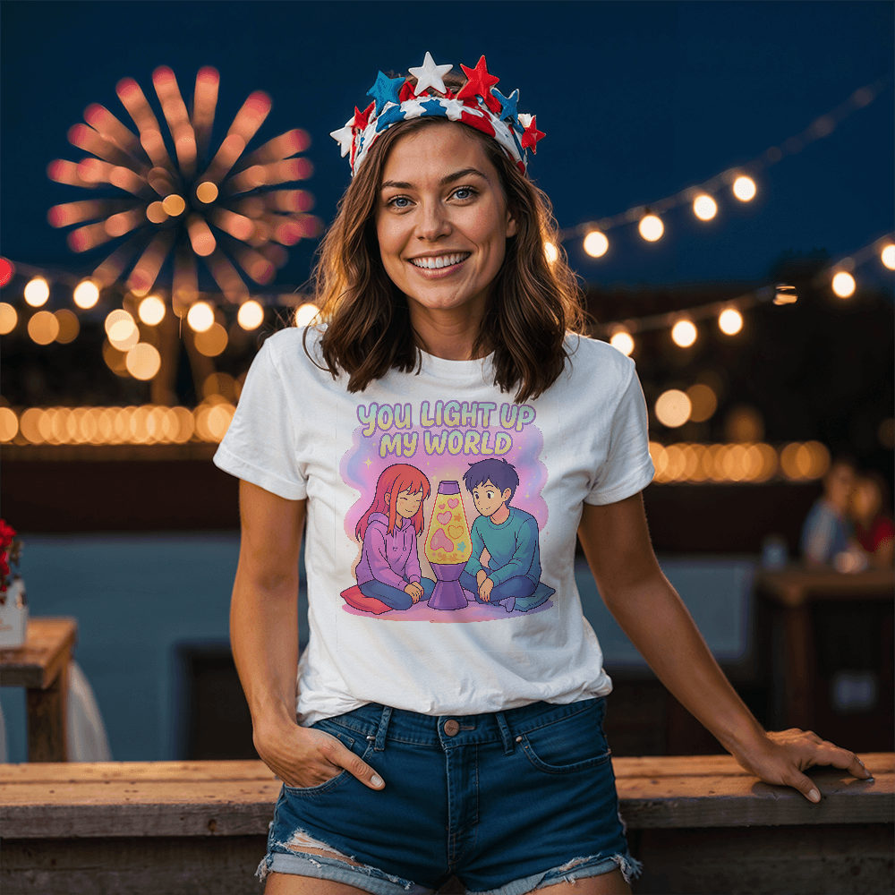 Anime Couple Lava Lamp T-Shirt – You Light Up My World