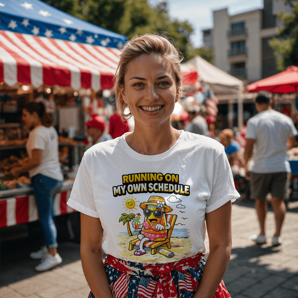 Running on My Own Schedule Lava Lamp T-Shirt for Retired Women
