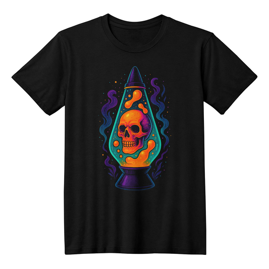 Skull Lava Lamp T-Shirt – Neon Phantom Glow