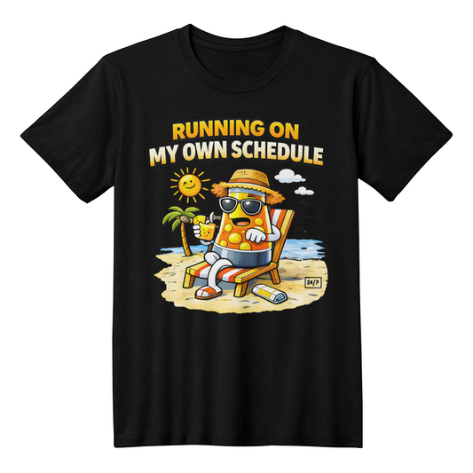 Running on My Own Schedule Lava Lamp T-Shirt for Retired Men