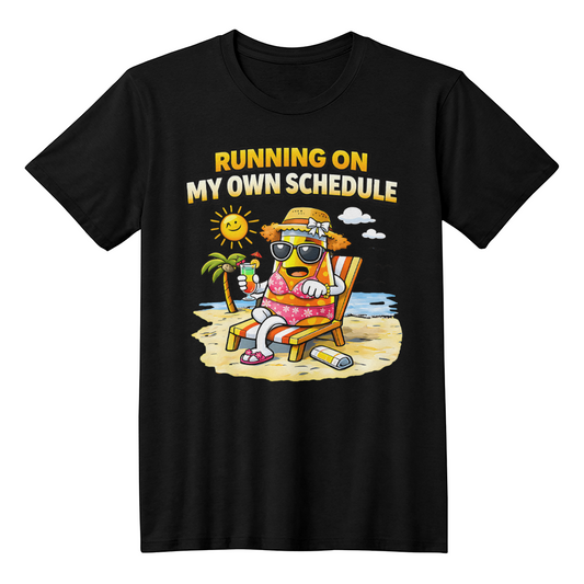 Running on My Own Schedule Lava Lamp T-Shirt for Retired Women