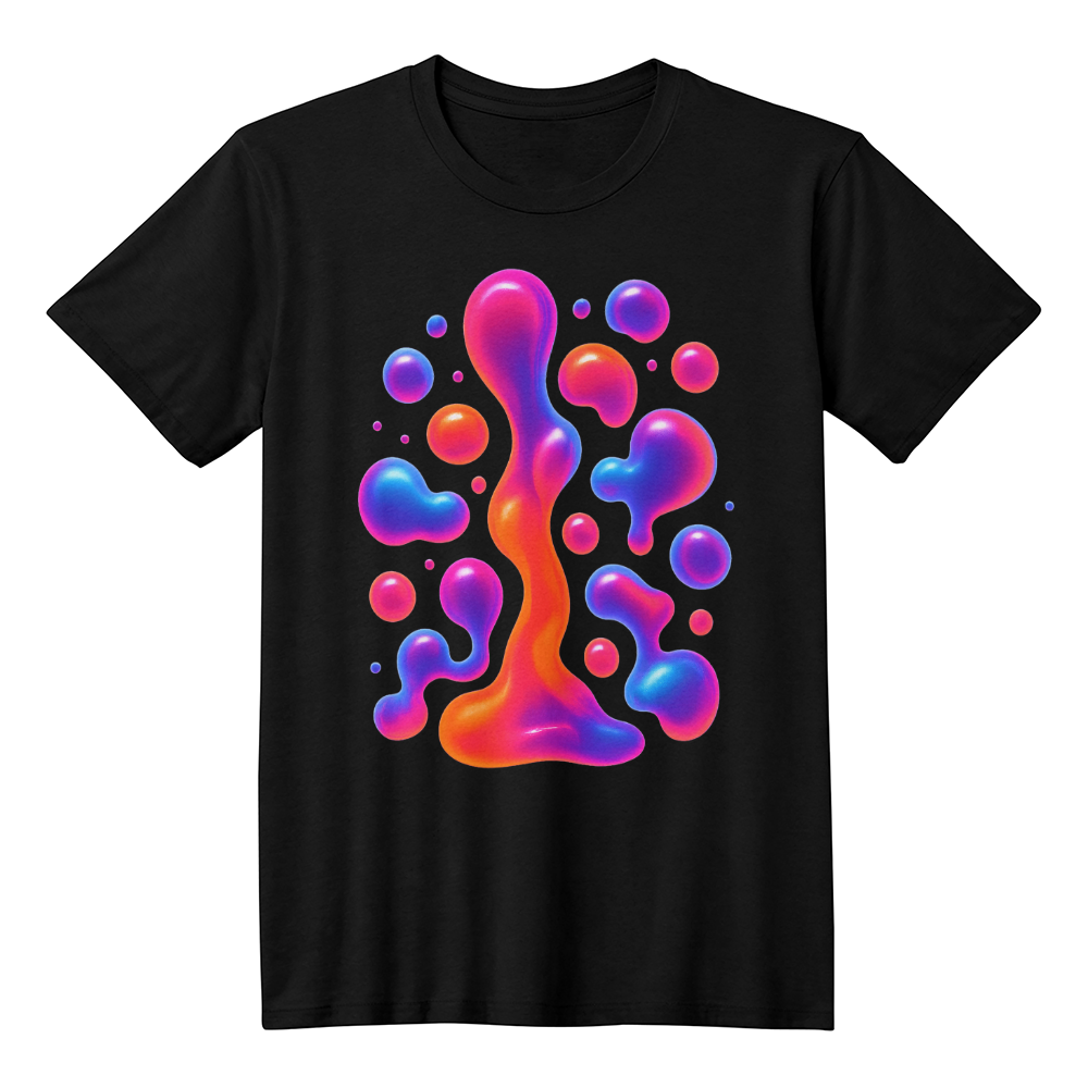 Fluid Art Lava Lamp T-Shirt – Neon Blob Design