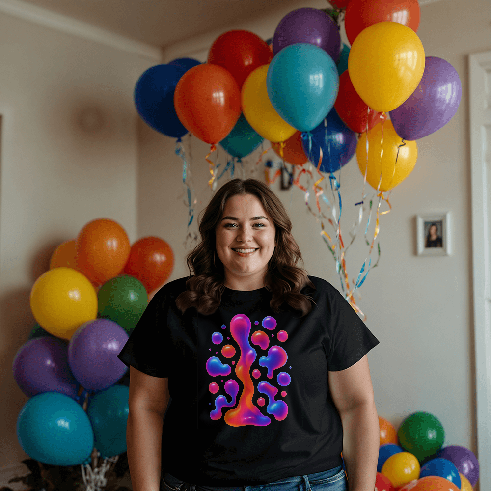 Fluid Art Lava Lamp T-Shirt – Neon Blob Design