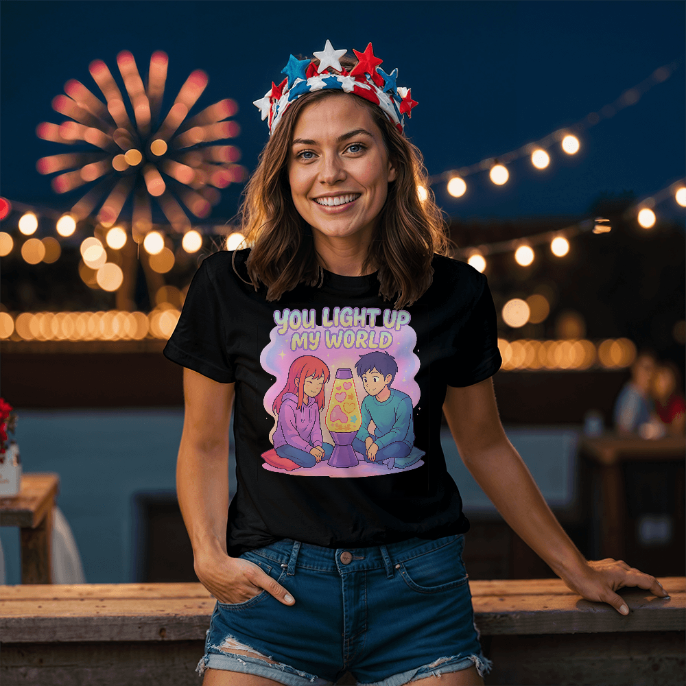 Anime Couple Lava Lamp T-Shirt – You Light Up My World