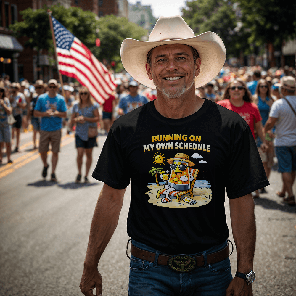 Running on My Own Schedule Lava Lamp T-Shirt for Retired Men