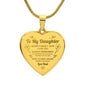 Gift From Father to Daughter Heart Engraved Necklace with Message