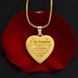 Gift From Father to Daughter Heart Engraved Necklace with Message