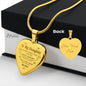 Gift From Father to Daughter Heart Engraved Necklace with Message