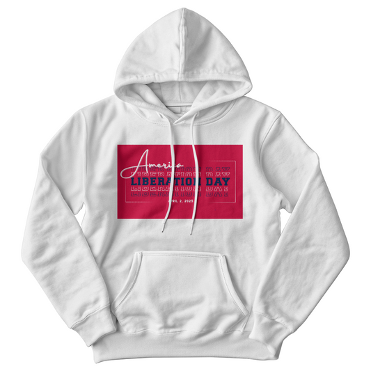 America Liberation Day Hooded Sweatshirt Red Background