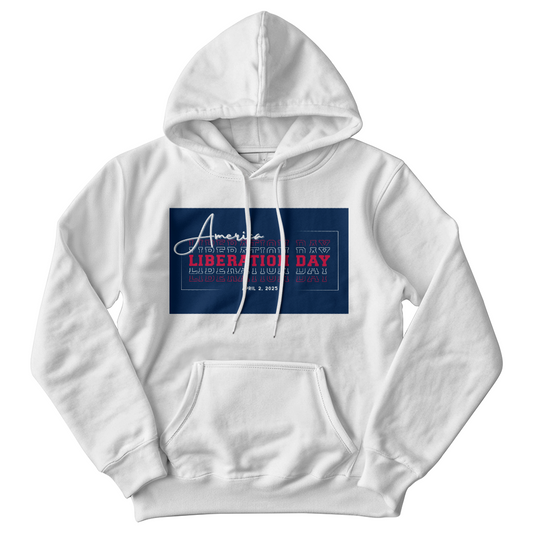 American Liberation Day Hooded Sweatshirt Blue Background