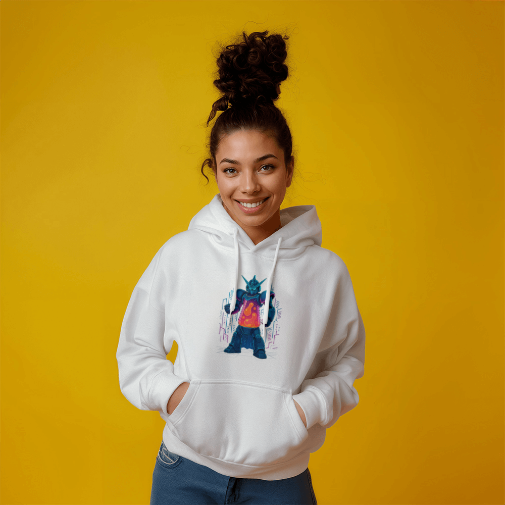 Anime Mecha Robot Lava Lamp Hoodie – Neon Sci-Fi Design