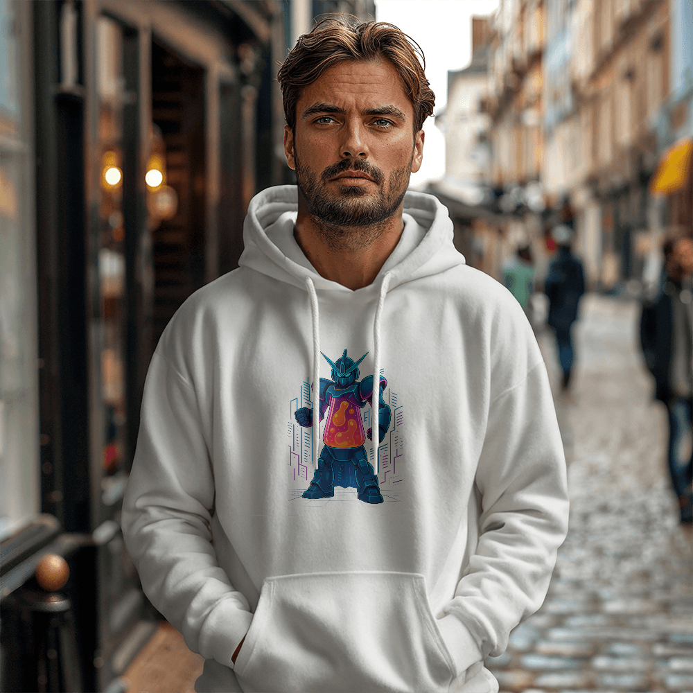 Anime Mecha Robot Lava Lamp Hoodie – Neon Sci-Fi Design