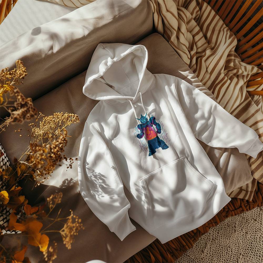 Anime Mecha Robot Lava Lamp Hoodie – Neon Sci-Fi Design