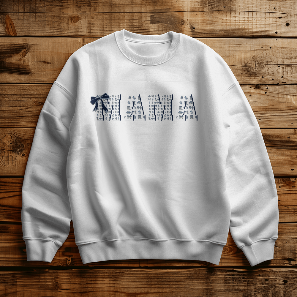 Mama Custom Sweatshirt Western Coquette Style White Background