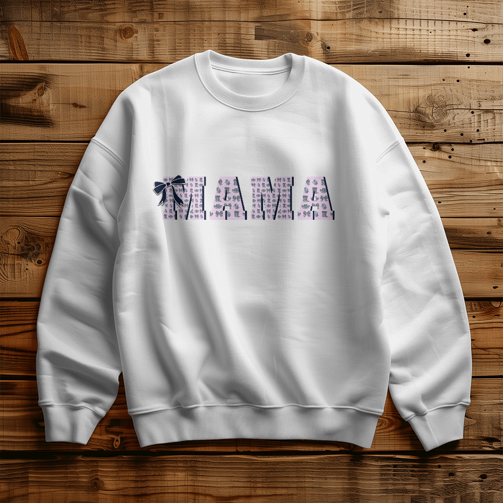 Mama Custom Crewneck Pink Western Style with Coquette