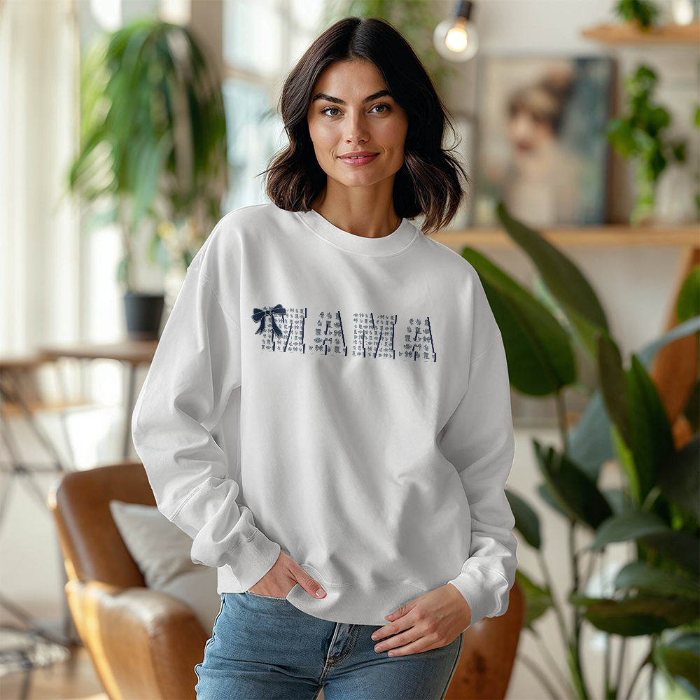 Mama Custom Sweatshirt Western Coquette Style White Background