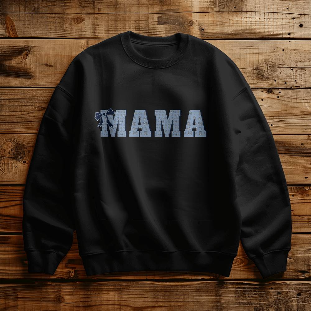 Mama  Crewneck Sweatshirt Blue Western Coquette Style