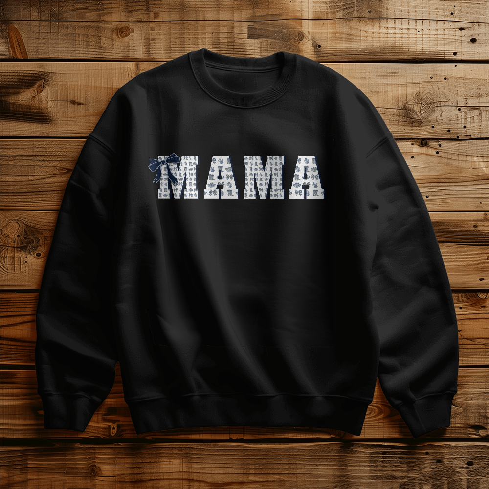 Mama Custom Sweatshirt Western Coquette Style White Background