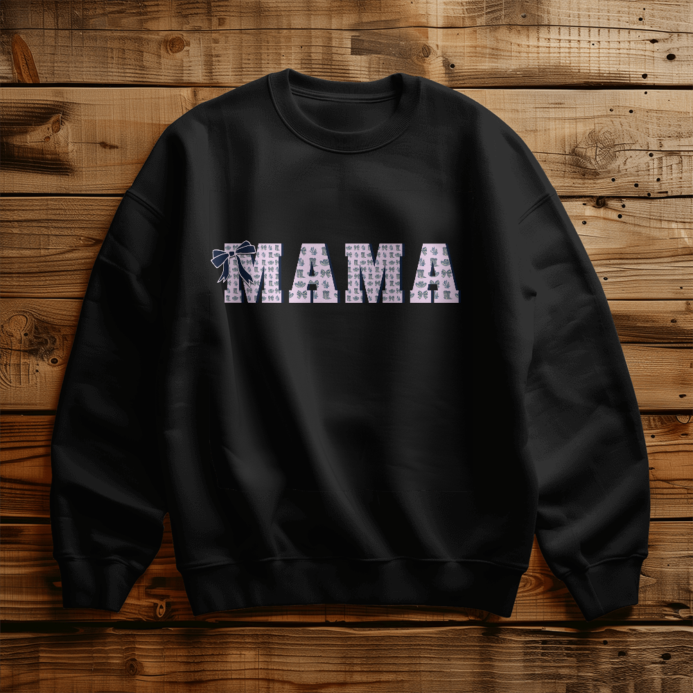 Mama Custom Crewneck Pink Western Style with Coquette