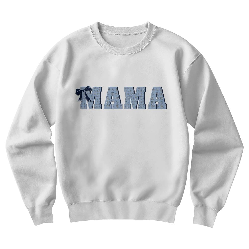 Mama  Crewneck Sweatshirt Blue Western Coquette Style