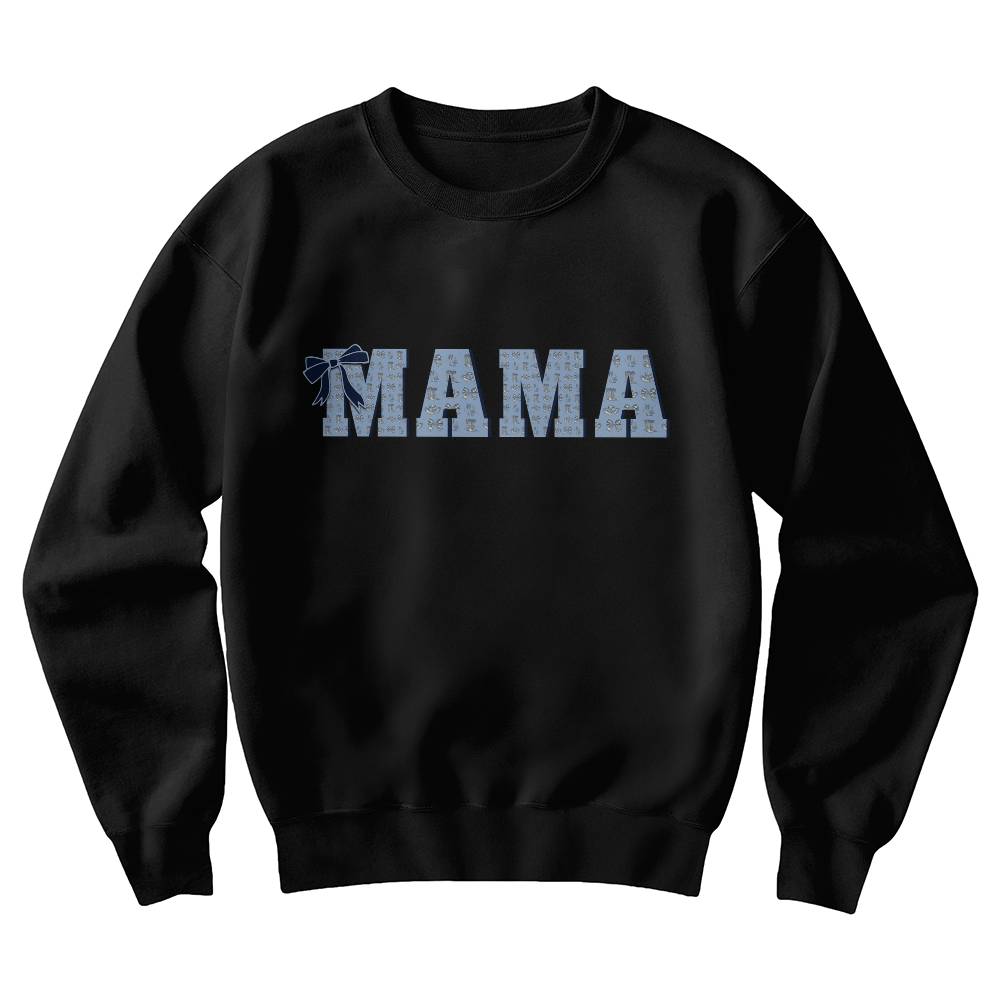 Mama  Crewneck Sweatshirt Blue Western Coquette Style