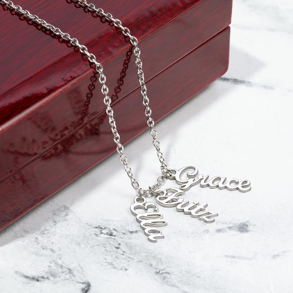 Personalized Multi Vertical Name Necklace
