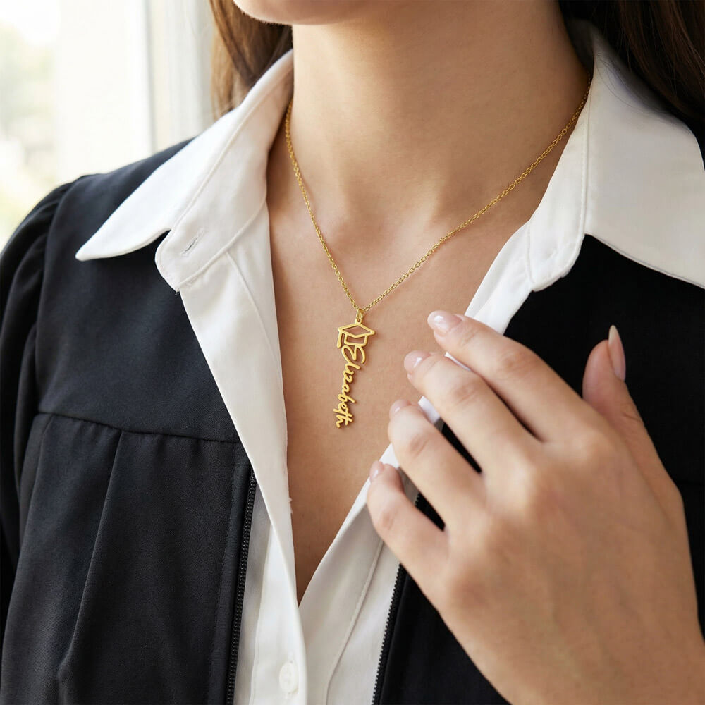 Graduation Gifts Customized Name Necklace with Cap