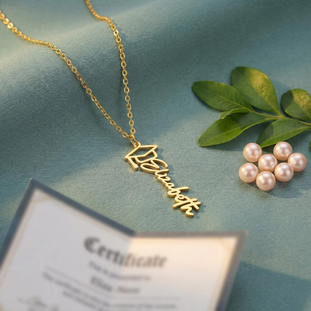 Graduation Gifts Customized Name Necklace with Cap