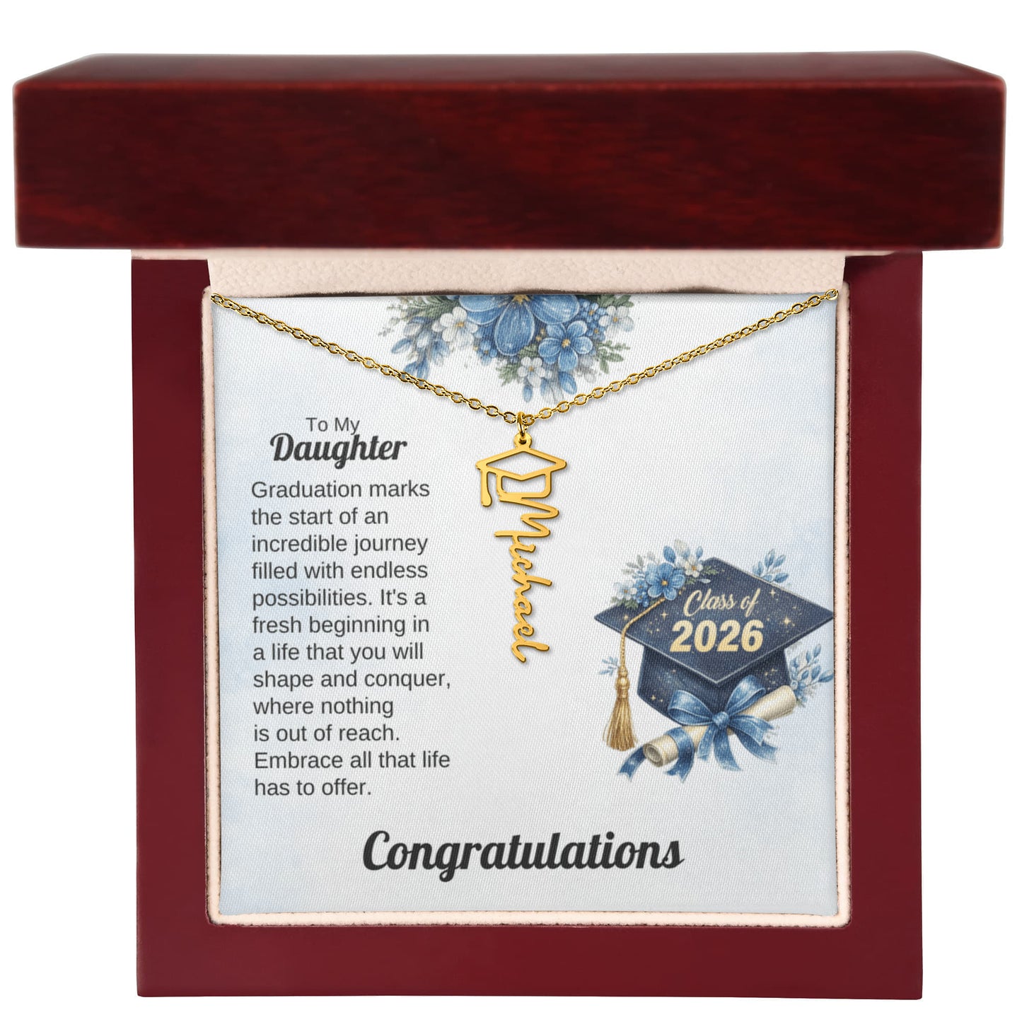 Necklace To My Daughter High School Graduation Gifts