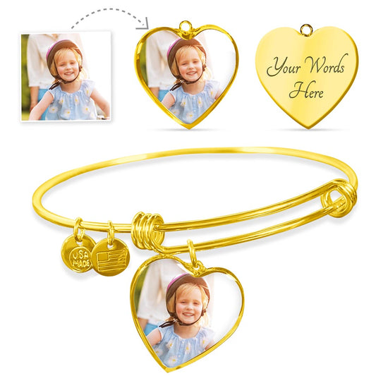 Heart Custom Bracelets with Photo