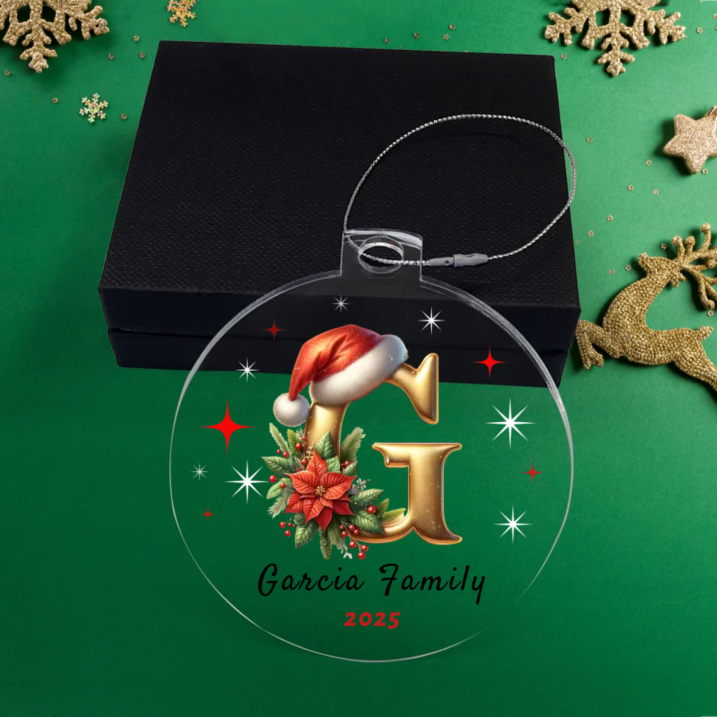 Personalized Family Name Christmas Acrylic Ornament