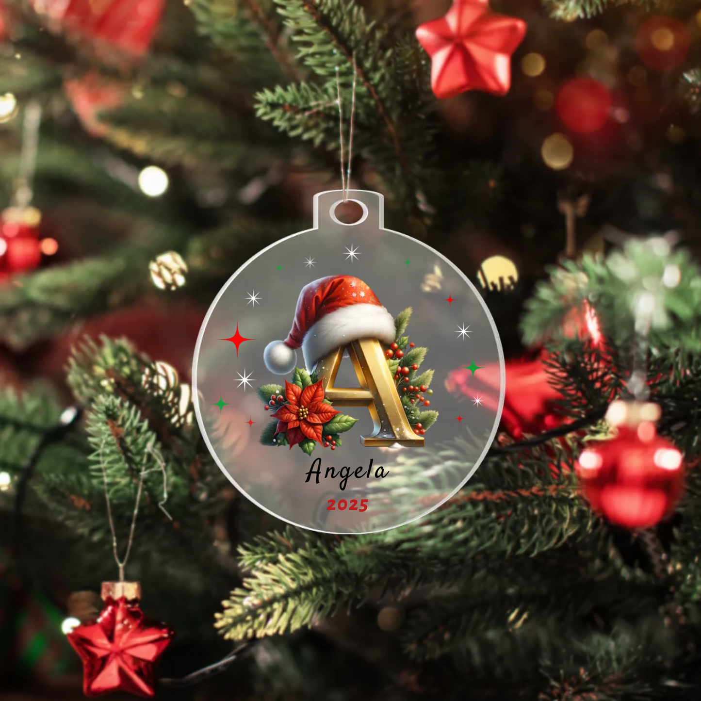Personalized Initial Christmas Acrylic Ornament