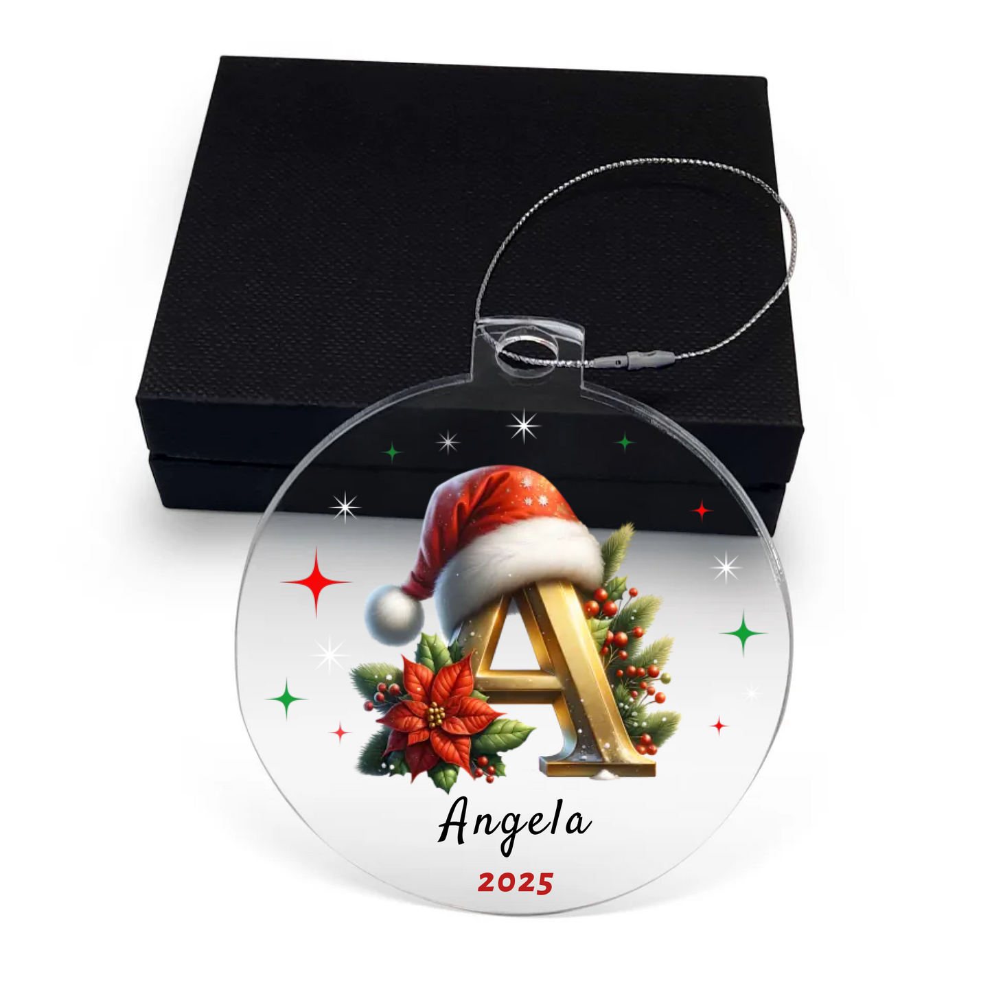 Personalized Initial Christmas Acrylic Ornament
