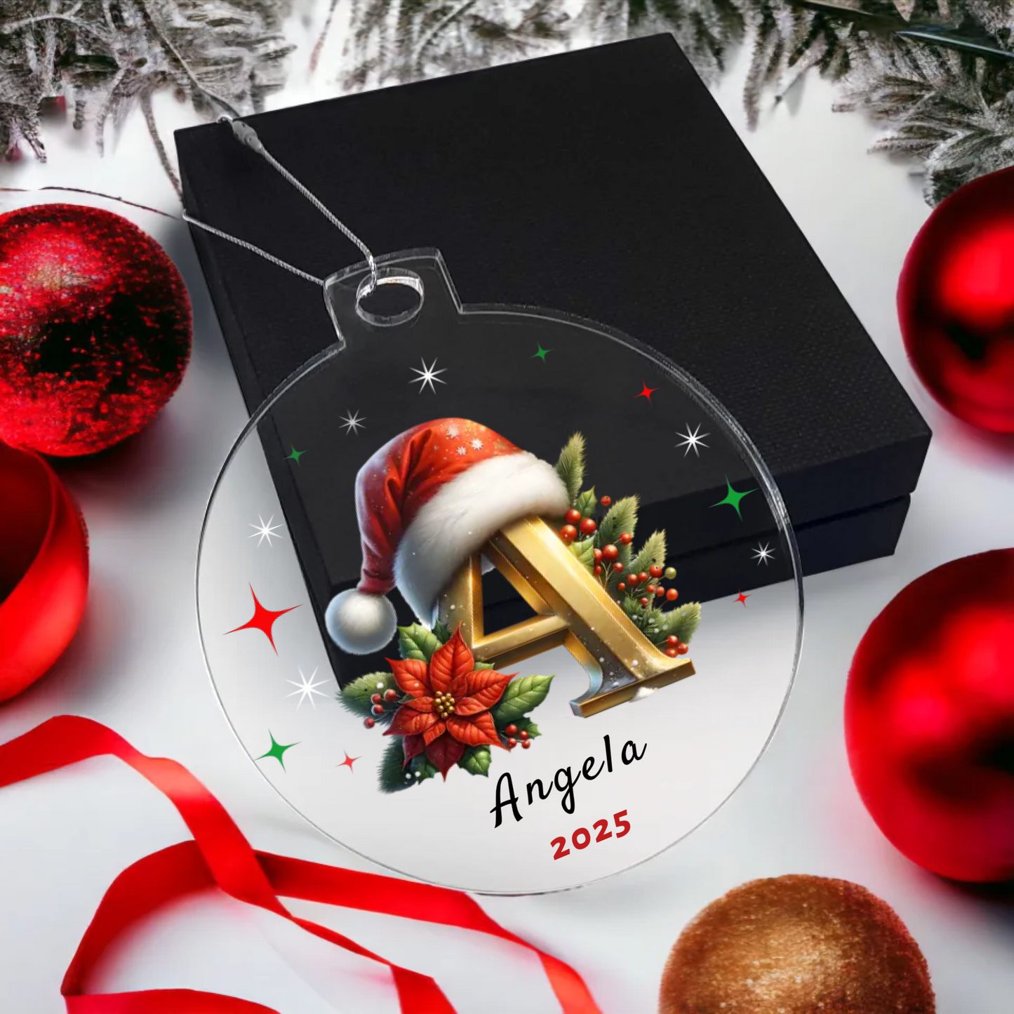 Personalized Initial Christmas Acrylic Ornament